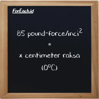 Contoh konversi pound-force/inci<sup>2</sup> ke centimeter raksa (0<sup>o</sup>C) (lbf/in<sup>2</sup> ke cmHg)
